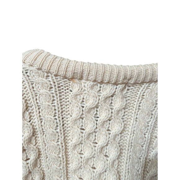 Celtic Country Mens Aran Cardigan Sweater sz M Wool Cable Knit Made In Ireland - Picture 6 of 6